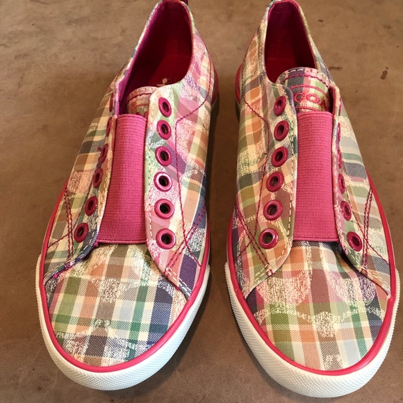 Coach Shoes - New Coach Poppy Beach Plaid Sneakers, Sz 7